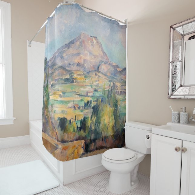 Rideaux De Douche Paul Cezanne - Mont Sainte-Victoire (En situation)