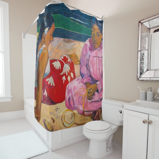 Rideaux De Douche Paul Gauguin - Femmes tahitiennes sur la plage (En situation)