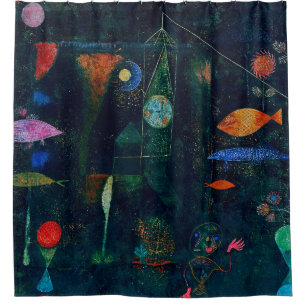 Rideaux De Douche Paul Klee Fish Magic Peinture Abstraite Art graphi