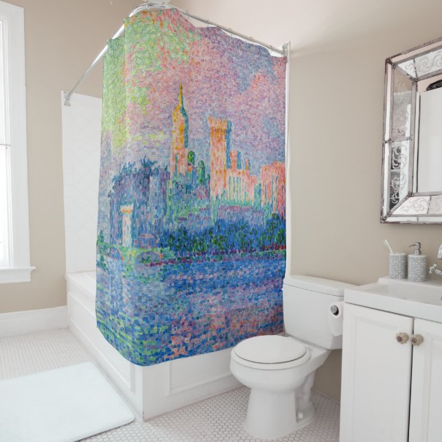 Rideaux De Douche Paul Signac - Le Palais Pape, Avignon (En situation)