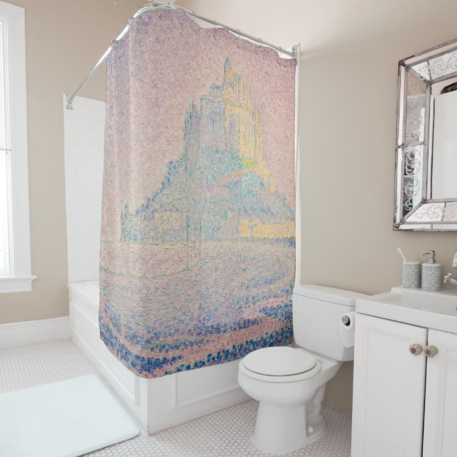 Rideaux De Douche Paul Signac - Mont Saint Michel Fog et Soleil (En situation)