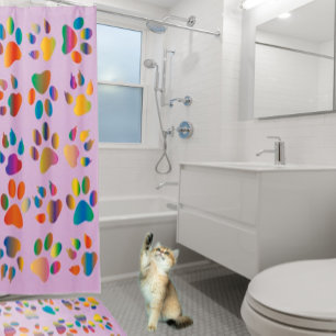 Rideaux De Douche Pawprints Classy Chien Chat pistes animaux