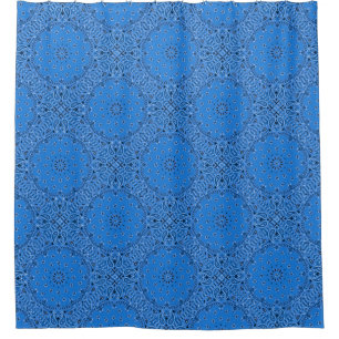 Rideaux De Douche Pays fascinant hippie bleu de Paisley Boho de