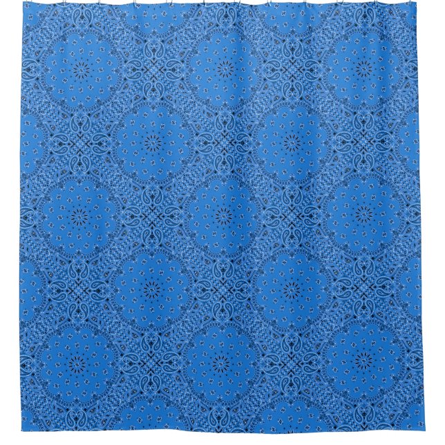 Rideaux De Douche Pays fascinant hippie bleu de Paisley Boho de (Devant)