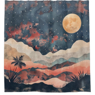 Rideaux De Douche Paysage Abstrait de Boho (24)