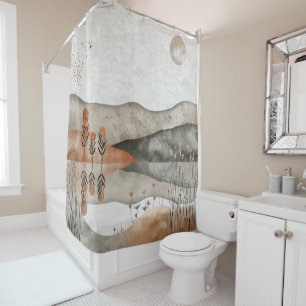 Rideaux De Douche Paysage Abstrait de Boho (3)
