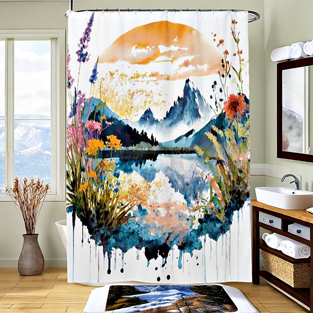 Rideaux De Douche Paysage de montagne (Créateur téléchargé)