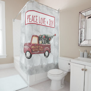 Rideaux De Douche Peace Love & Joy Toy Truck Silver Bokeh