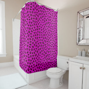 Rideaux De Douche Peau de léopard rose chaud