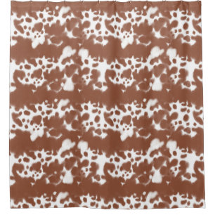 Rideaux De Douche Peau de vache tachetée marron