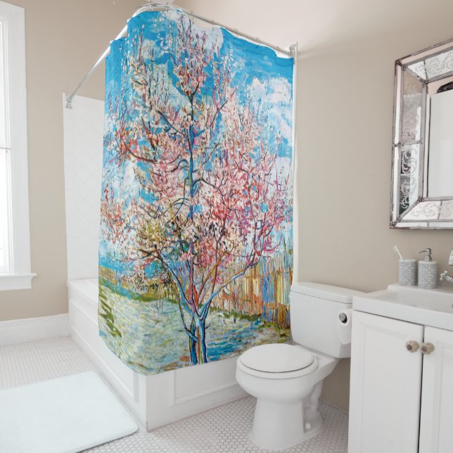 Rideaux De Douche Pêche à fleurs, Van Gogh (En situation)