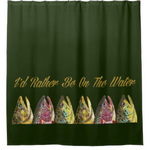 Rideaux De Douche Pêche à la truite pêcheur à la ligne