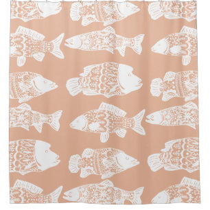 Rideaux De Douche Pêche À Poisson À Motif Floral Chic Bohème