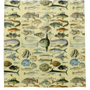Rideaux De Douche Pêche scientifique vintage