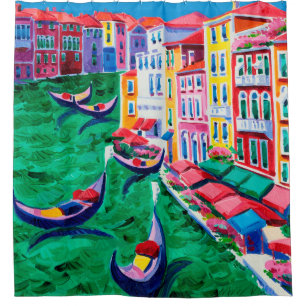 Rideaux De Douche peinture à l'huile de Venise, Italie sur toile