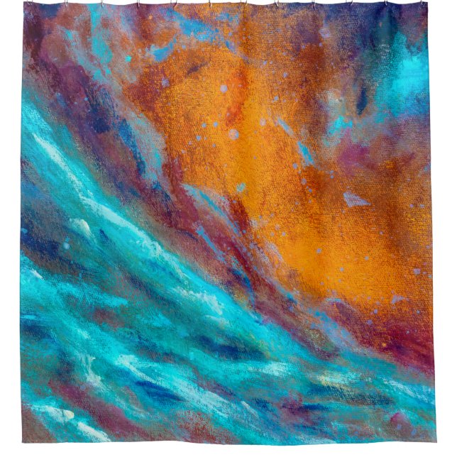 Rideaux De Douche Peinture à l'huile sur toile. arrière - plan artis (Devant)