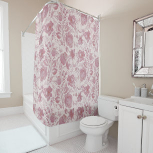 Rideaux De Douche Peinture à trous d'art populaire Presque Mauve Ros
