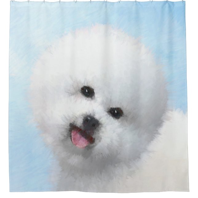 Rideaux De Douche Peinture Bichon Frise - Cute Original Chien Art (Devant)
