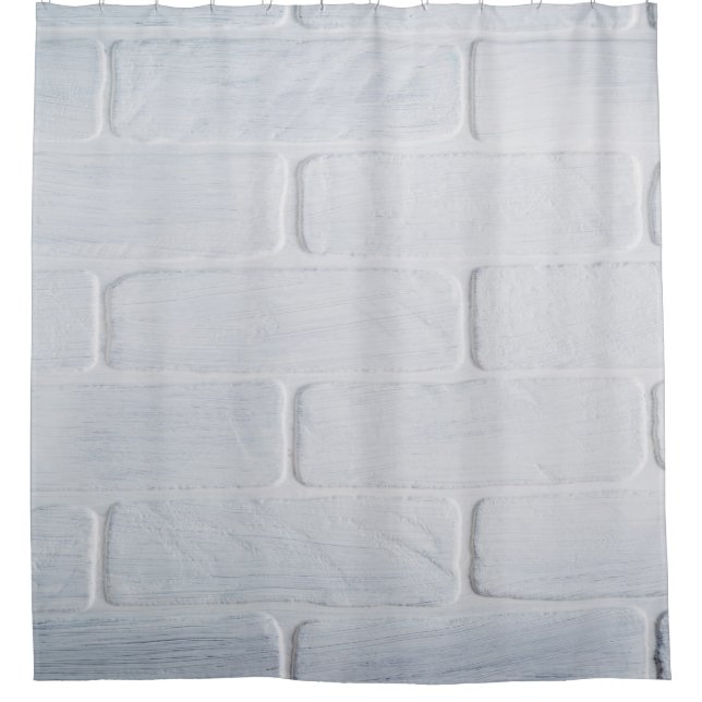 Rideaux De Douche Peinture blanche murale en brique texture (Devant)