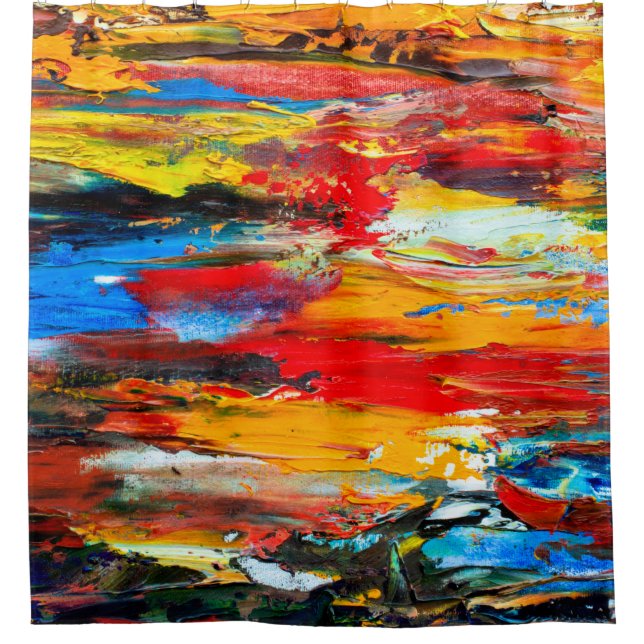 Rideaux De Douche Peinture d'art avec palette couteau noir, paris, r (Devant)