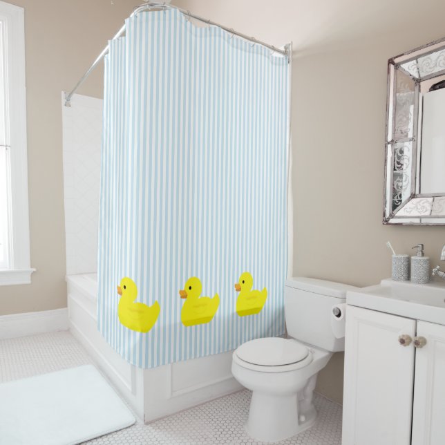 Rideaux De Douche Peinture de canard en caoutchouc (En situation)