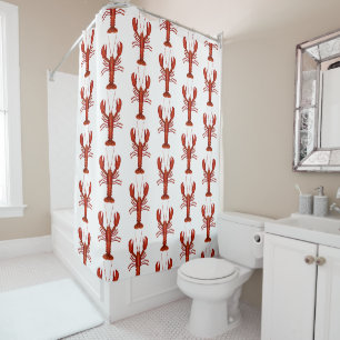 Rideaux De Douche Peinture de homard Motif côtier marin