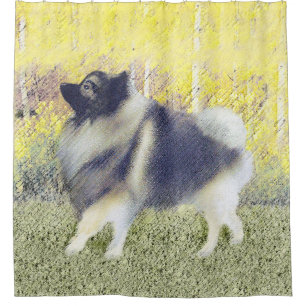 Rideaux De Douche Peinture en teint de Keeshond - jolie art original