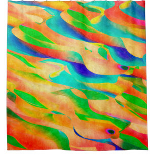 Rideaux De Douche peinture multicolore art fond d'écran abstrait