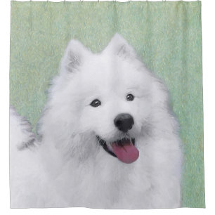 Rideaux De Douche Peinture Samoyed - Cute Original Chien Art