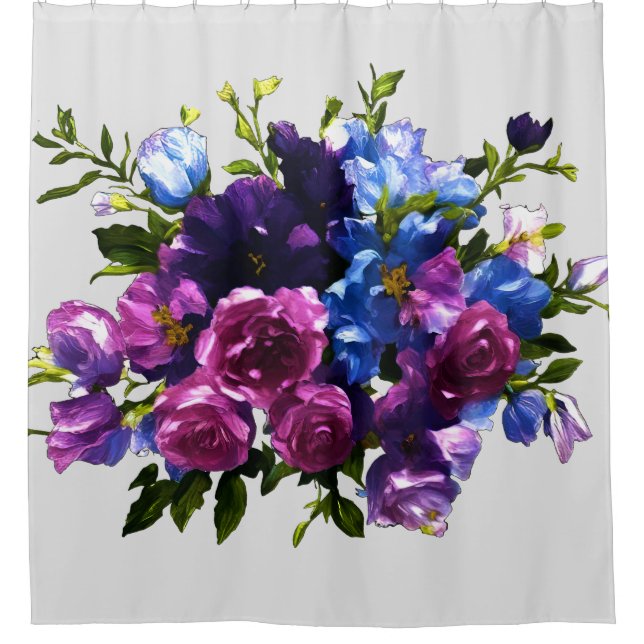 Rideaux De Douche Peinture Spray Floral N'importe quel Arrière - pla (Devant)