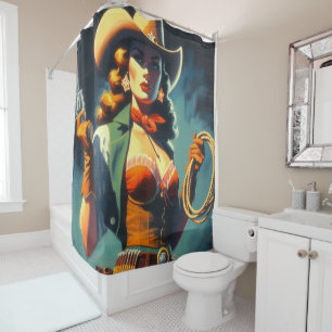 Rideaux De Douche Peinture vintage pour fille