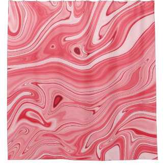 Rideaux De Douche Peintures colorées de marbre, rose rose marbre rou