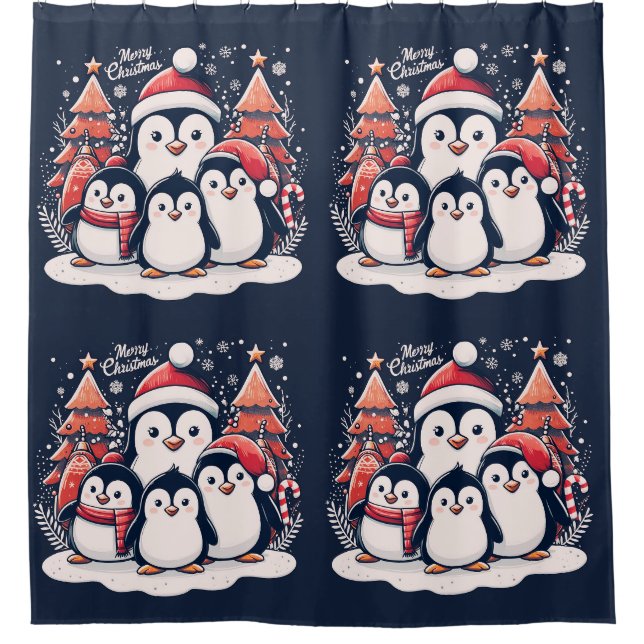 Rideaux De Douche Penguin de Noël par Rp (Devant)