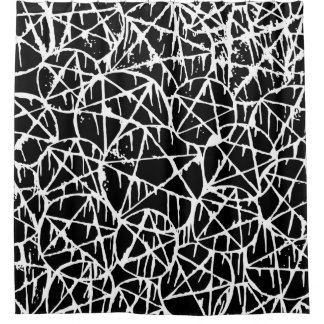 Rideaux De Douche pentagramme noir blanc qui goutte grunge punk