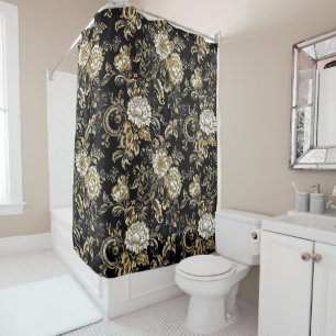 Rideaux De Douche Peonies Exquises Douche Rideaux