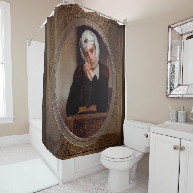 Rideaux De Douche Perdu dans la pensée par Henry Guillaume Schlesing (En situation)