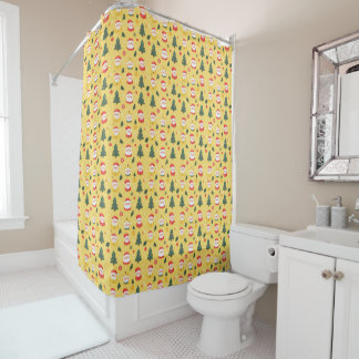 Rideaux De Douche Père Noël et arbres de Noël