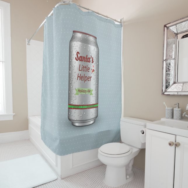 Rideaux De Douche Père Noël Little Helper Holiday Ale Beer Can (En situation)