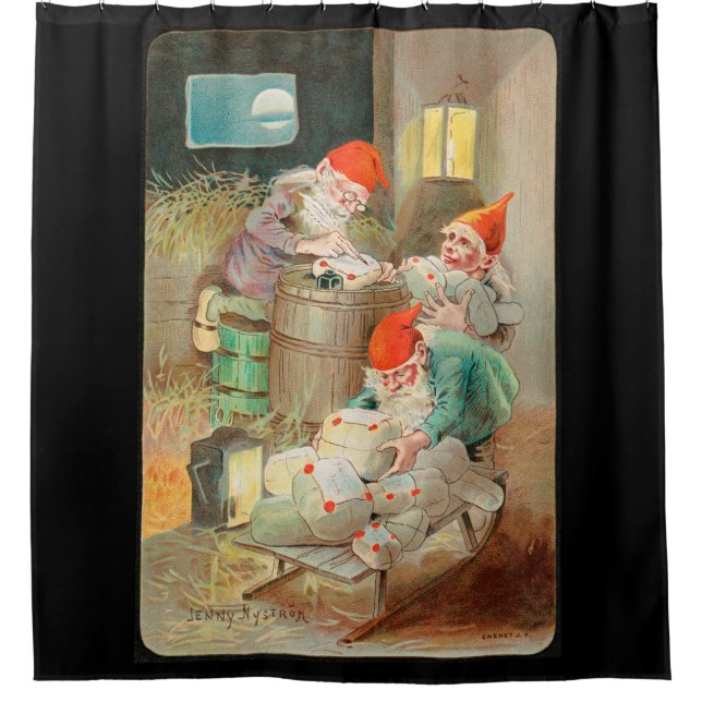 Rideaux De Douche Père Noël suédoise de Noël (par Jenny Nyström) (Devant)