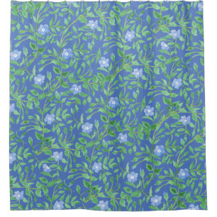 Rideaux De Douche Périwinkle Bleu Blanc Décoratif Chic Floral