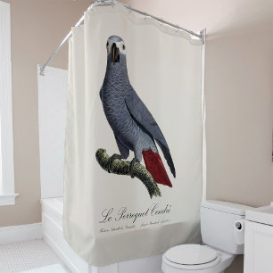 Rideaux De Douche Perroquet gris, Psittacus erithacus, vintage