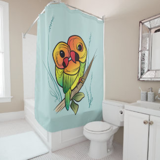 Rideaux De Douche Perroquets inséparables