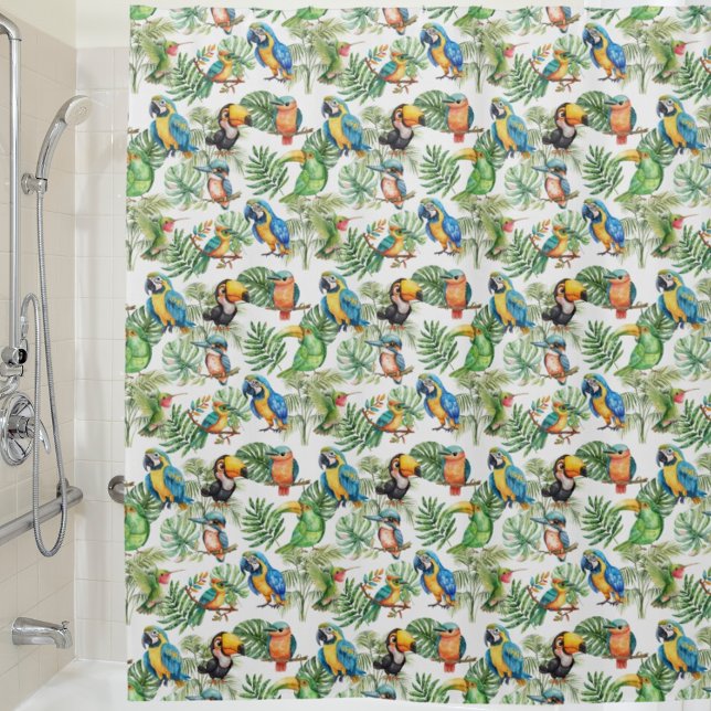 Rideaux De Douche Perroquets oiseaux tropicaux motif (Créateur téléchargé)