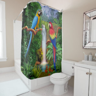 Rideaux De Douche Perroquets tropicaux d'ara