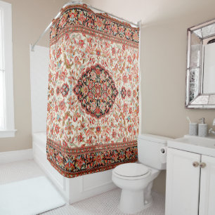 Rideaux De Douche Persia Qum Tan Crème Rouge 
