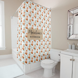 Rideaux De Douche Personalized Cute woodland Fox kids bathroom