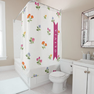 Rideaux De Douche Personalized Ditsy Floral Cottagecore Wildflower