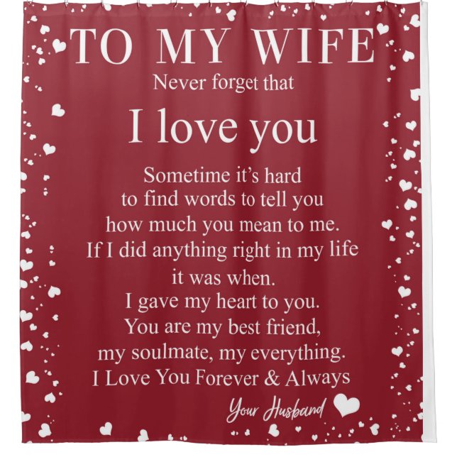 Rideaux De Douche Personalized Letter To My Wife, couple Valentine (Devant)