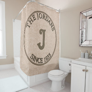 Rideaux De Douche Personalized Monogram And Family Name Sepia