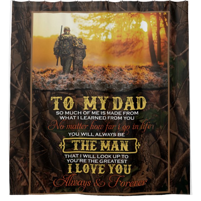 Rideaux De Douche Personnalisé À Mon Père Lettre D'Amour Du Fils (Devant)